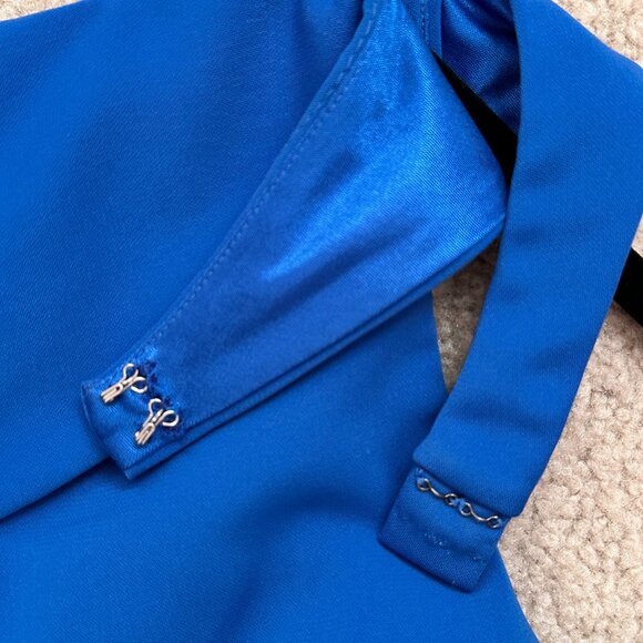 Laundry by Shelli Segal Blue Cross Back Halter Gown Size 4 Long Formal Dress - Picture 6 of 12